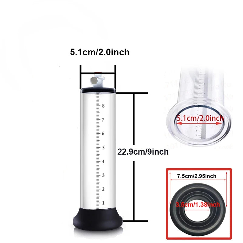 Acrylic Penis Pump Manual Penis Enlarger Sex Toy For Men Vacuum Pump Male Masturbation Penis Extender Trainer Adults Sex Product