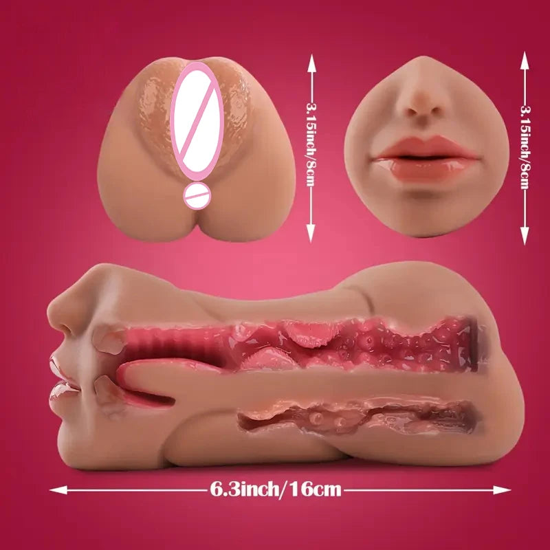 3-in-1 Male Masturbator – Realistic Stroker Toy