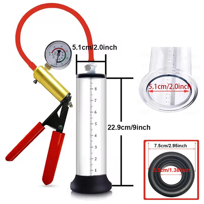 Acrylic Penis Pump Manual Penis Enlarger Sex Toy For Men Vacuum Pump Male Masturbation Penis Extender Trainer Adults Sex Product