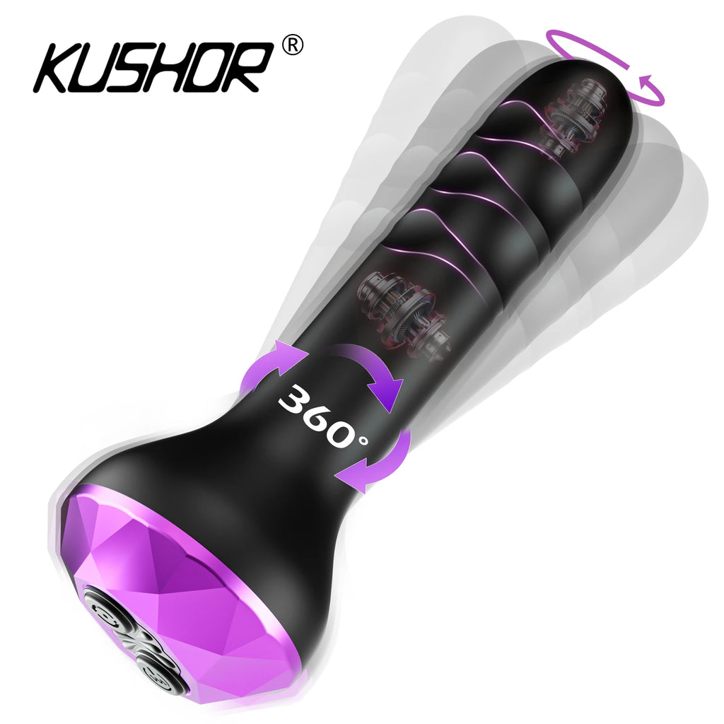 KUSHOR Rotating Prostate Massager – Vibrating Anal Toy