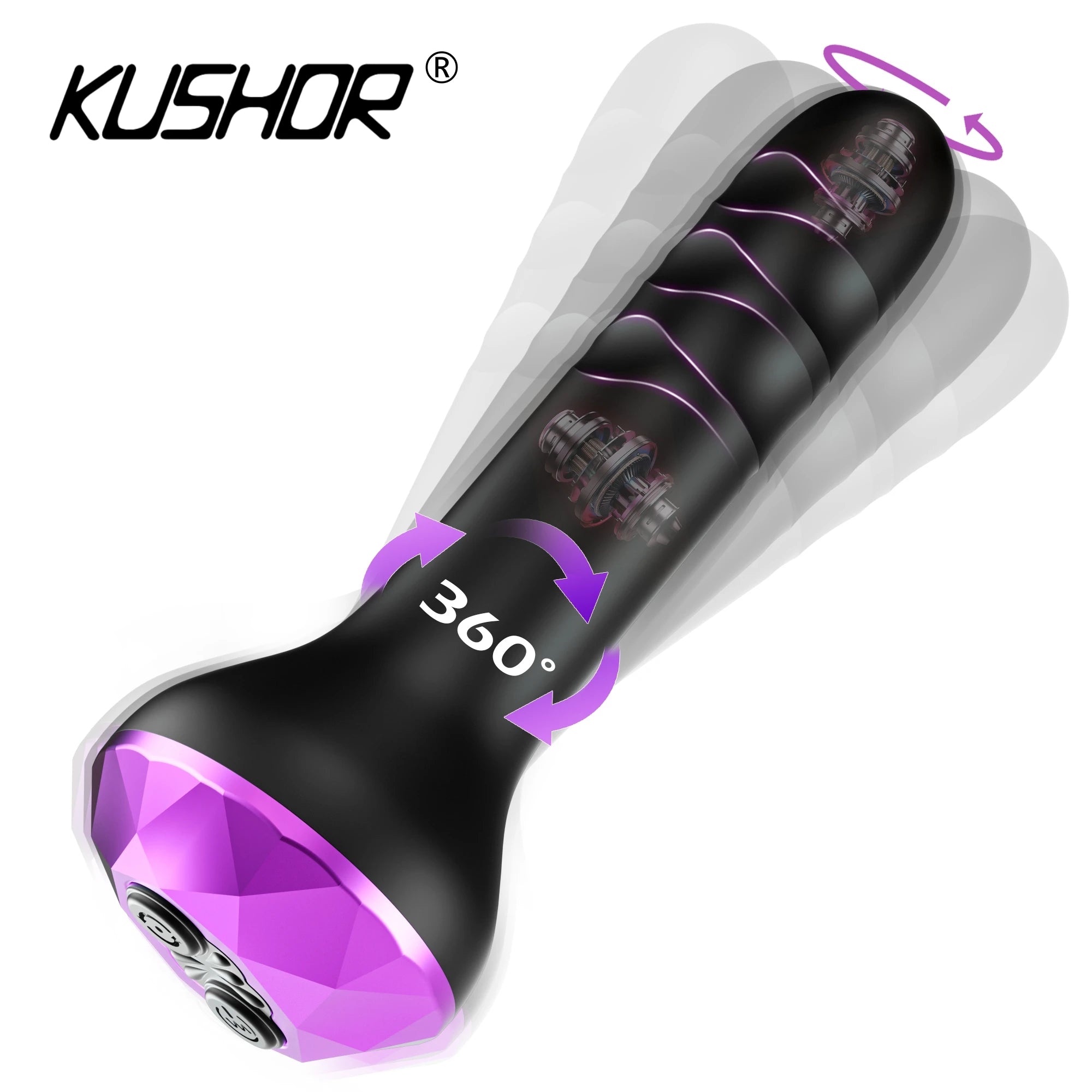 KUSHOR Rotating Prostate Massager – Vibrating Anal Toy
