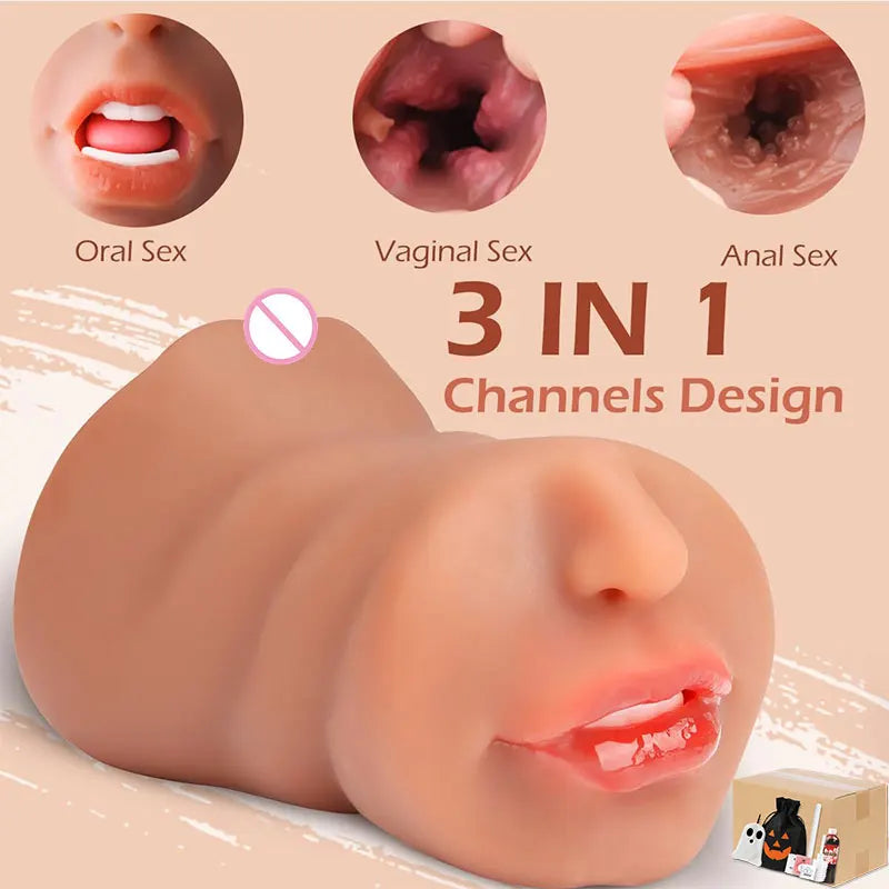 3-in-1 Male Masturbator – Realistic Stroker Toy
