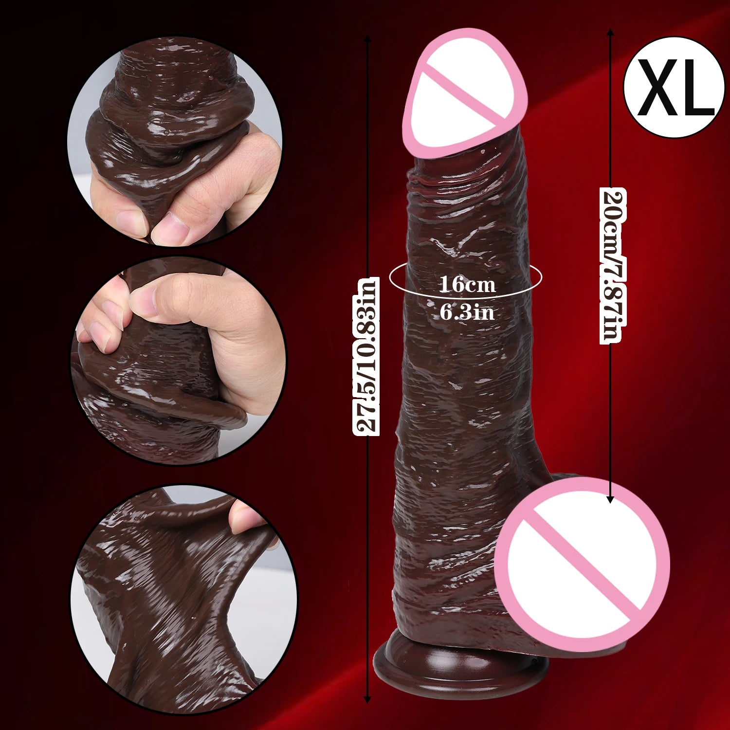 Realistic Silicone Dildo with Suction Cup – Adult Toy for Women